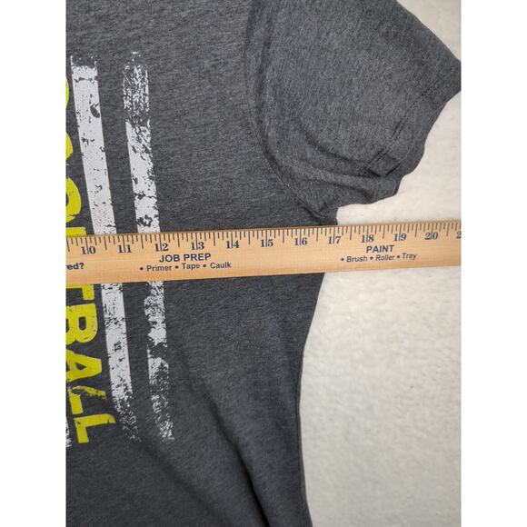 Softball Flag Graphic Tee | Women’s Small | Gray Short Sleeve Sports Top - Picture 2 of 8